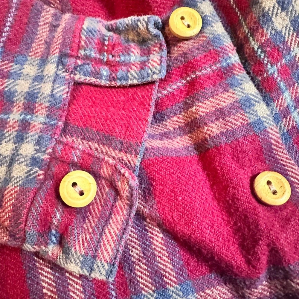 Vintage OshKosh Set Plaid Flannel Shirt & Blue Corduroy Pants 80s 90s Toddler 2T